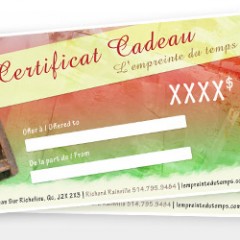 Certificat cadeau l'empreinte du temps