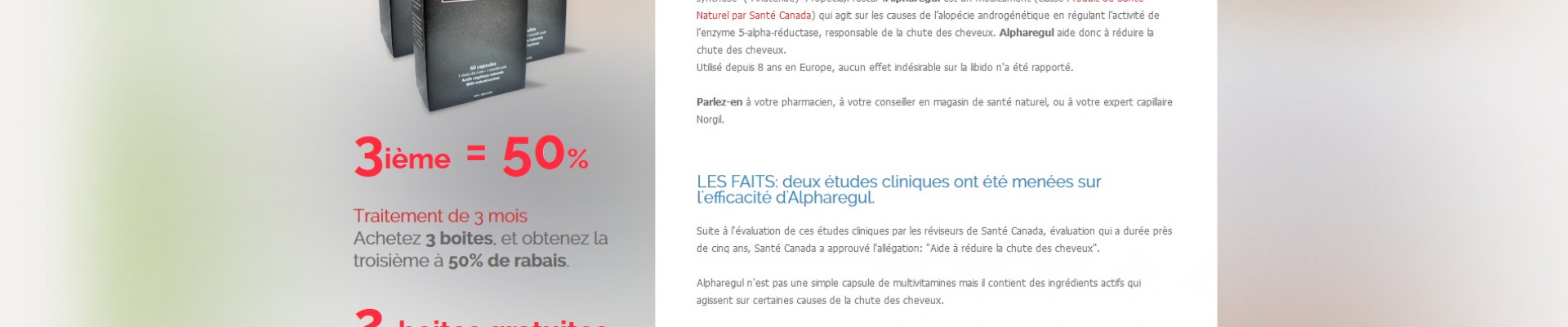 Conception de site web de vente en ligne, contre la perte de cheveux au Canada